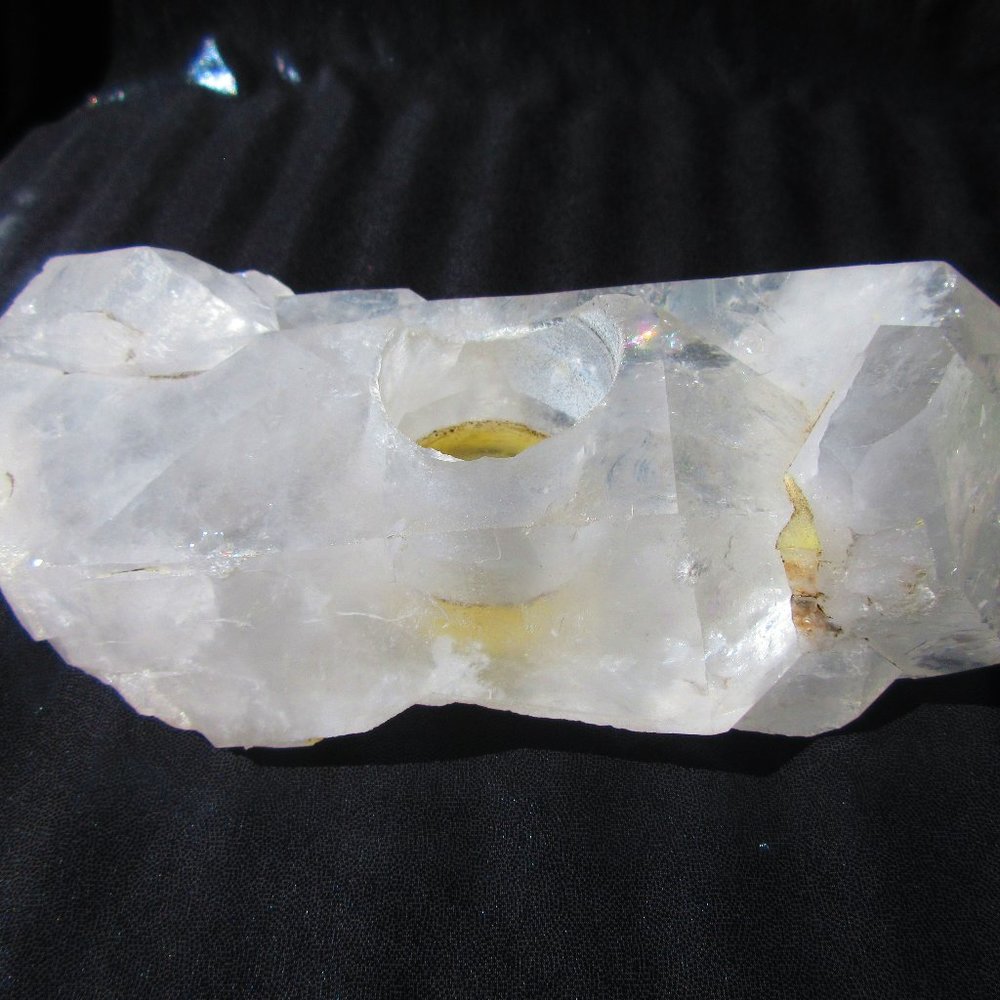 Quartz Crystal Natural Candle Holder Home Decor Accent